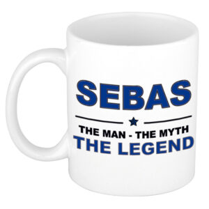 Sebas The man, The myth the legend pensioen cadeau mok/beker 300 ml