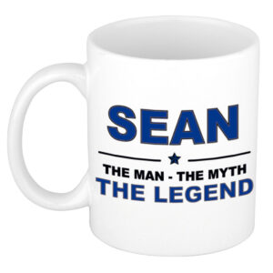 Sean The man, The myth the legend pensioen cadeau mok/beker 300 ml
