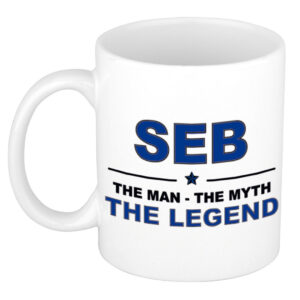 Seb The man, The myth the legend pensioen cadeau mok/beker 300 ml