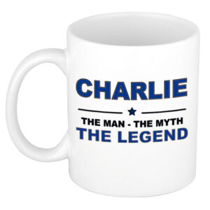 Charlie The man, The myth the legend pensioen cadeau mok/beker 300 ml