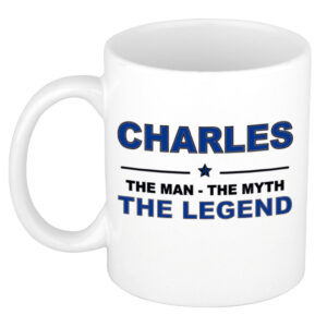 Charles The man, The myth the legend pensioen cadeau mok/beker 300 ml