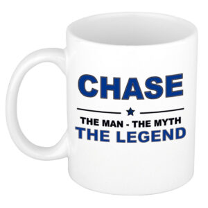 Chase The man, The myth the legend pensioen cadeau mok/beker 300 ml