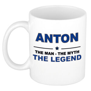 Anton The man, The myth the legend pensioen cadeau mok/beker 300 ml