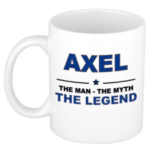 Axel The man, The myth the legend pensioen cadeau mok/beker 300 ml
