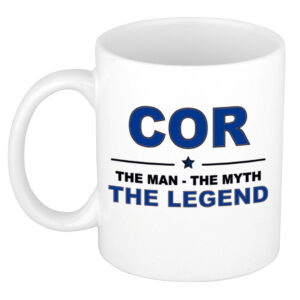 Cor The man, The myth the legend pensioen cadeau mok/beker 300 ml