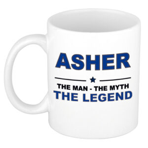 Asher The man, The myth the legend pensioen cadeau mok/beker 300 ml