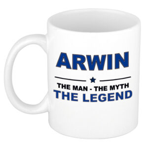 Arwin The man, The myth the legend pensioen cadeau mok/beker 300 ml