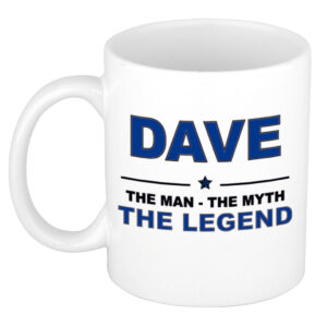 Dave The man, The myth the legend pensioen cadeau mok/beker 300 ml