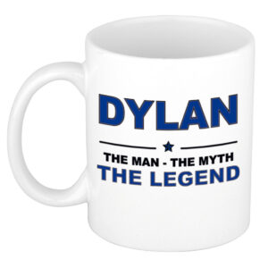 Dylan The man, The myth the legend pensioen cadeau mok/beker 300 ml