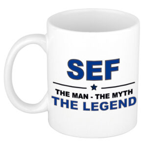 Sef The man, The myth the legend pensioen cadeau mok/beker 300 ml