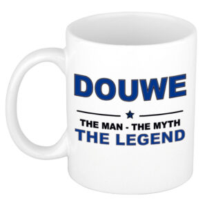 Douwe The man, The myth the legend pensioen cadeau mok/beker 300 ml