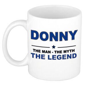 Donny The man, The myth the legend pensioen cadeau mok/beker 300 ml