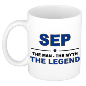 Sep The man, The myth the legend pensioen cadeau mok/beker 300 ml