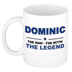Dominic The man, The myth the legend pensioen cadeau mok/beker 300 ml