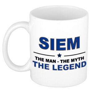 Siem The man, The myth the legend pensioen cadeau mok/beker 300 ml