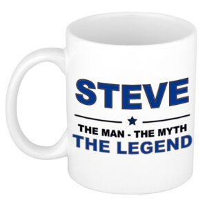 Steve The man, The myth the legend pensioen cadeau mok/beker 300 ml