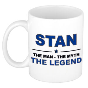 Stan The man, The myth the legend pensioen cadeau mok/beker 300 ml
