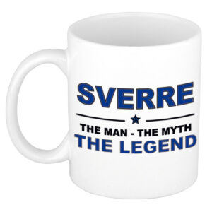Sverre The man, The myth the legend pensioen cadeau mok/beker 300 ml