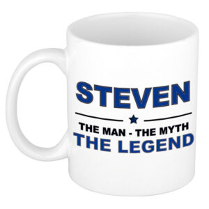 Steven The man, The myth the legend pensioen cadeau mok/beker 300 ml