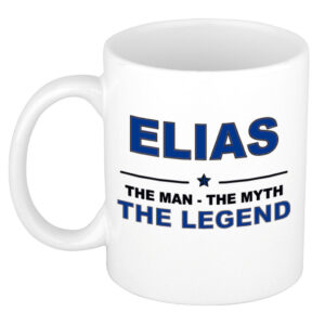 Elias The man, The myth the legend pensioen cadeau mok/beker 300 ml