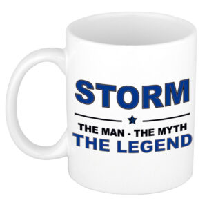Storm The man, The myth the legend pensioen cadeau mok/beker 300 ml