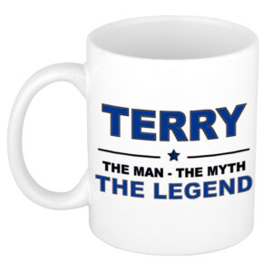 Terry The man, The myth the legend pensioen cadeau mok/beker 300 ml