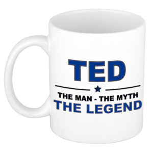 Ted The man, The myth the legend pensioen cadeau mok/beker 300 ml